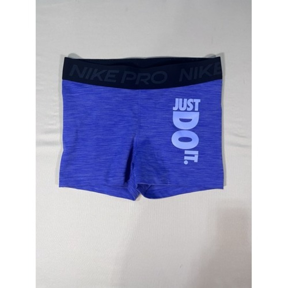Nike Pro Dri-FIT Womens Purple Space Dye Just Do It Athletic Shorts L Activewear